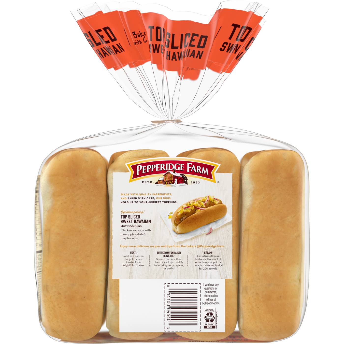 Pepperidge Farm Top Sliced Sweet Hawaiian Hot Dog Buns; image 5 of 9