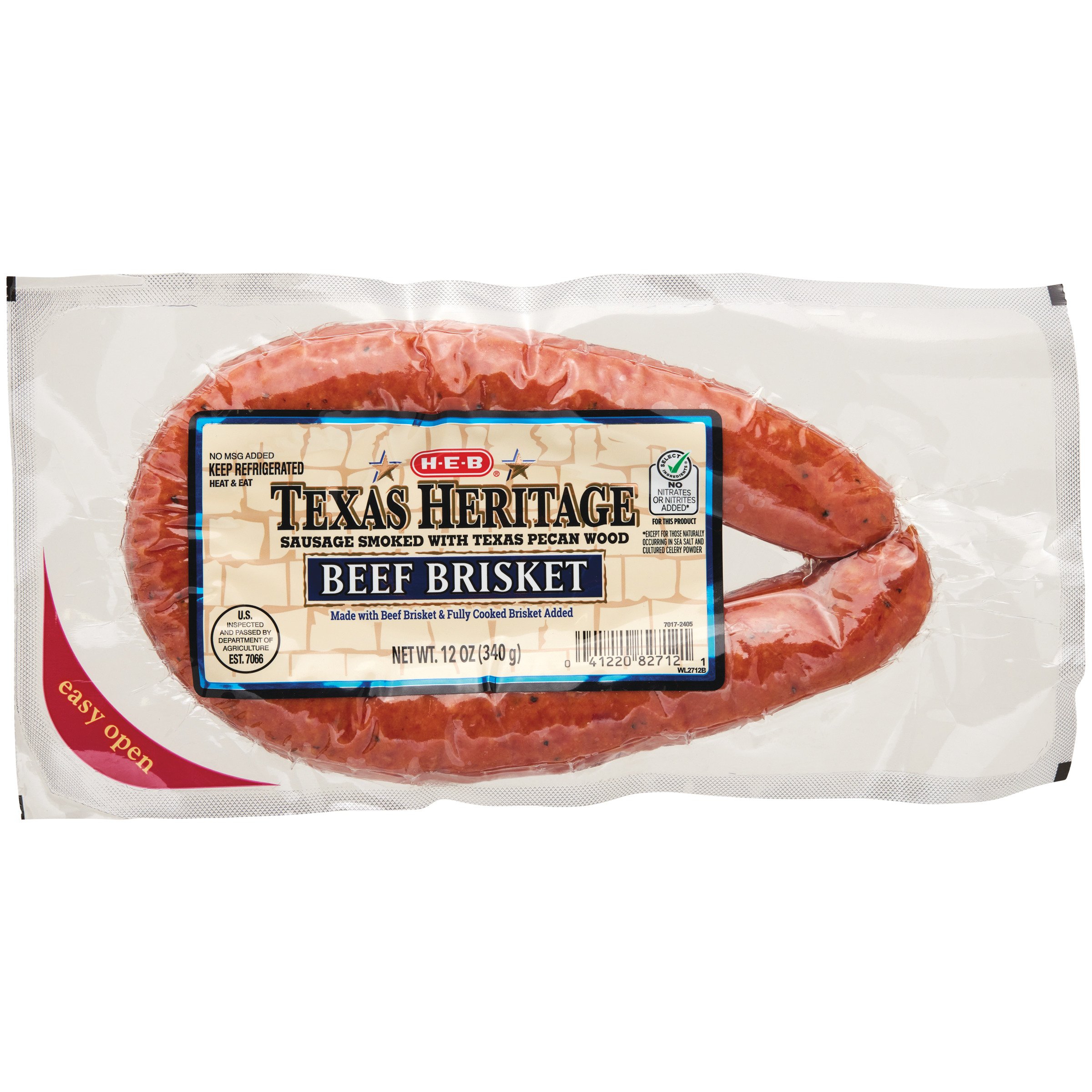 H E B Texas Heritage Beef Brisket Smoked Sausage Shop Meat At H E B