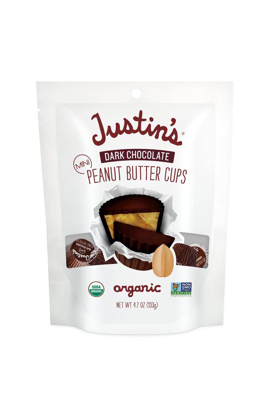 Justin's Organic Mini Dark Chocolate Peanut Butter Cups; image 1 of 2