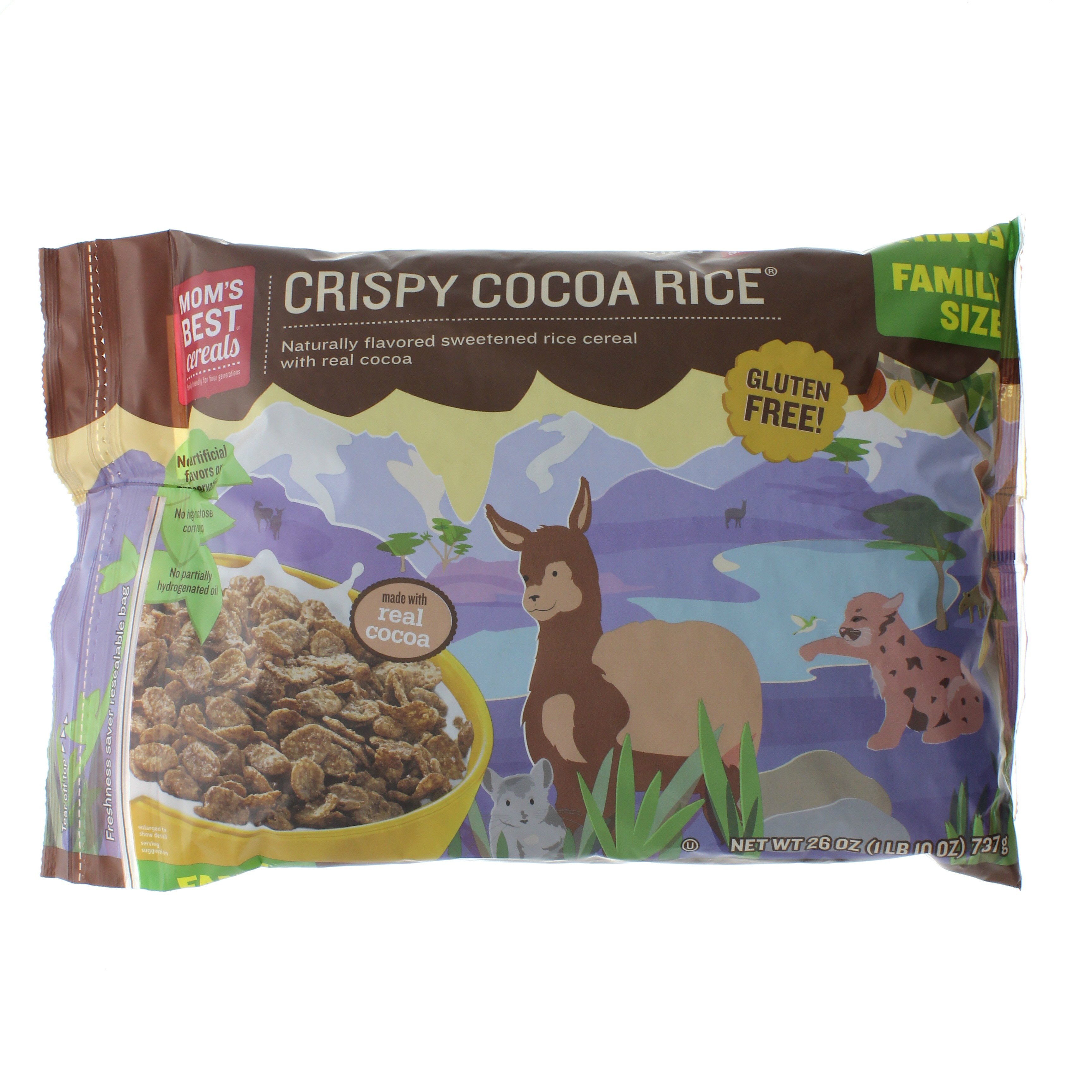 Mom's Best Crispy Cocoa Rice Cereal, Gluten Free, Crunchy Chocolate