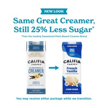 Califia Farms Dairy Free French Vanilla Almond Milk Coffee Creamer
