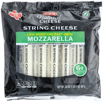 H-E-B Low Moisture Part-Skim Mozzarella Cheese Sticks, 24 ct, 20 oz