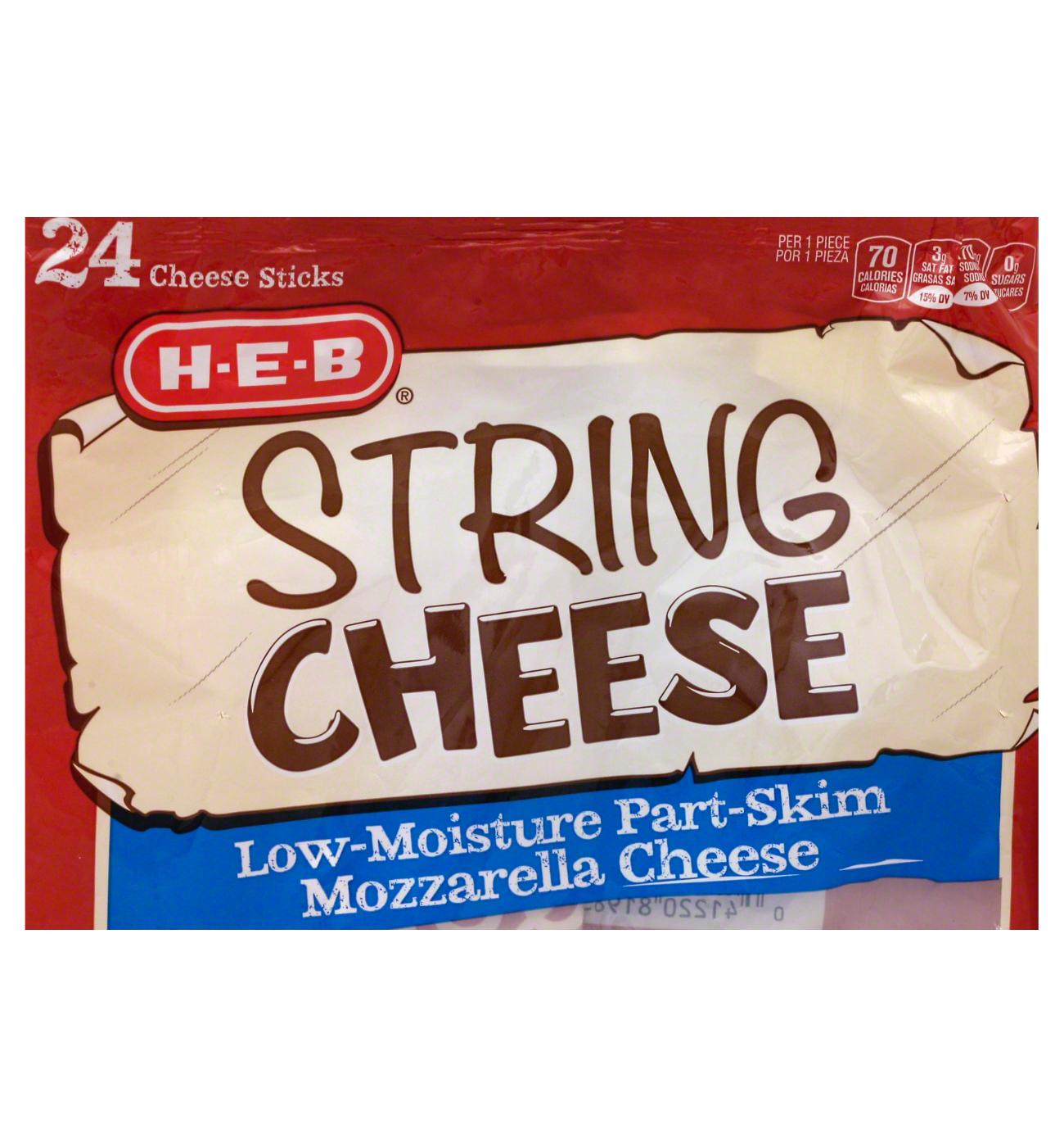 H-E-B Low Moisture Part-Skim Mozzarella Cheese Sticks, 24 ct; image 2 of 2