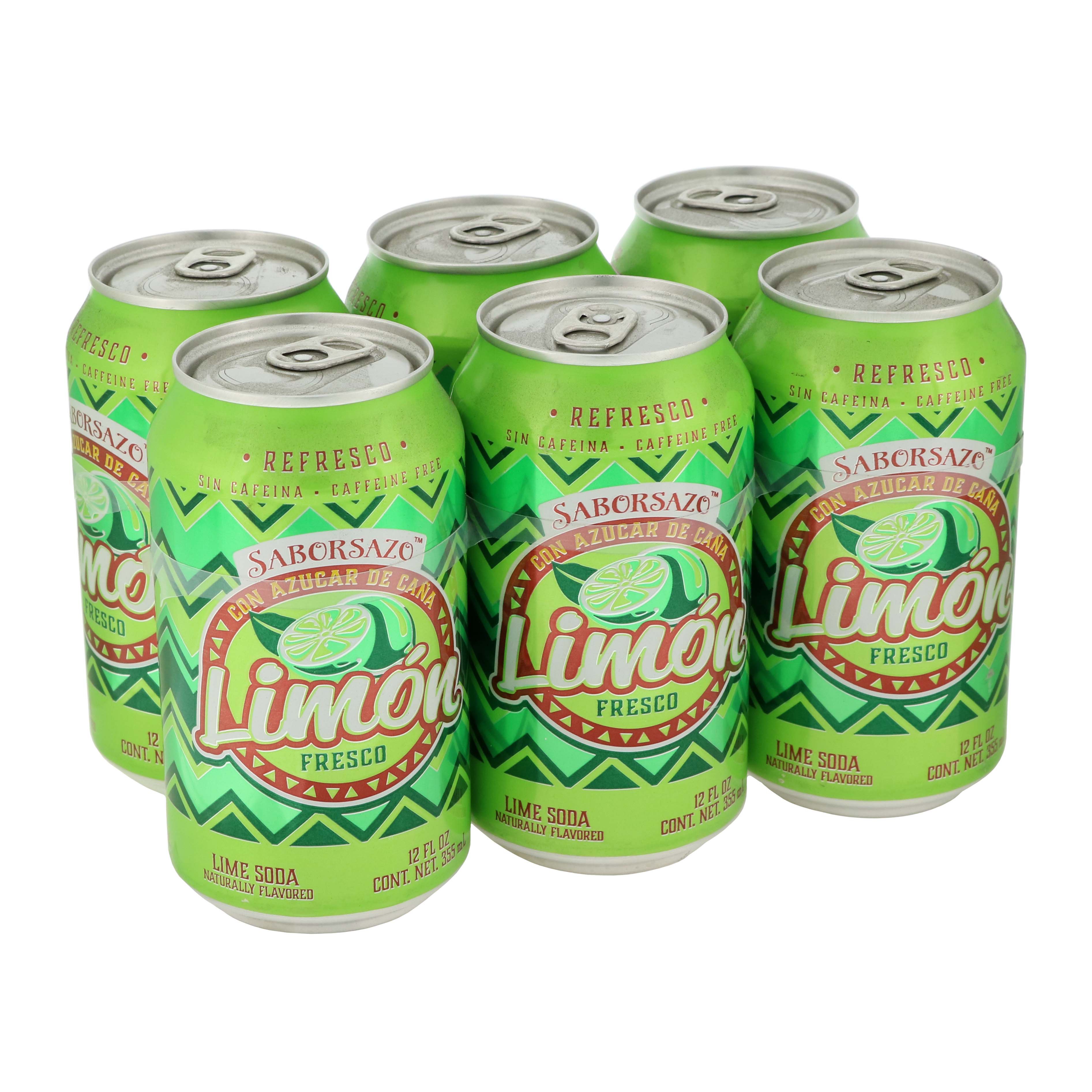 Saborsazo Pure Cane Sugar Lime Soda 12 Oz Cans - Shop Soda At H-E-B