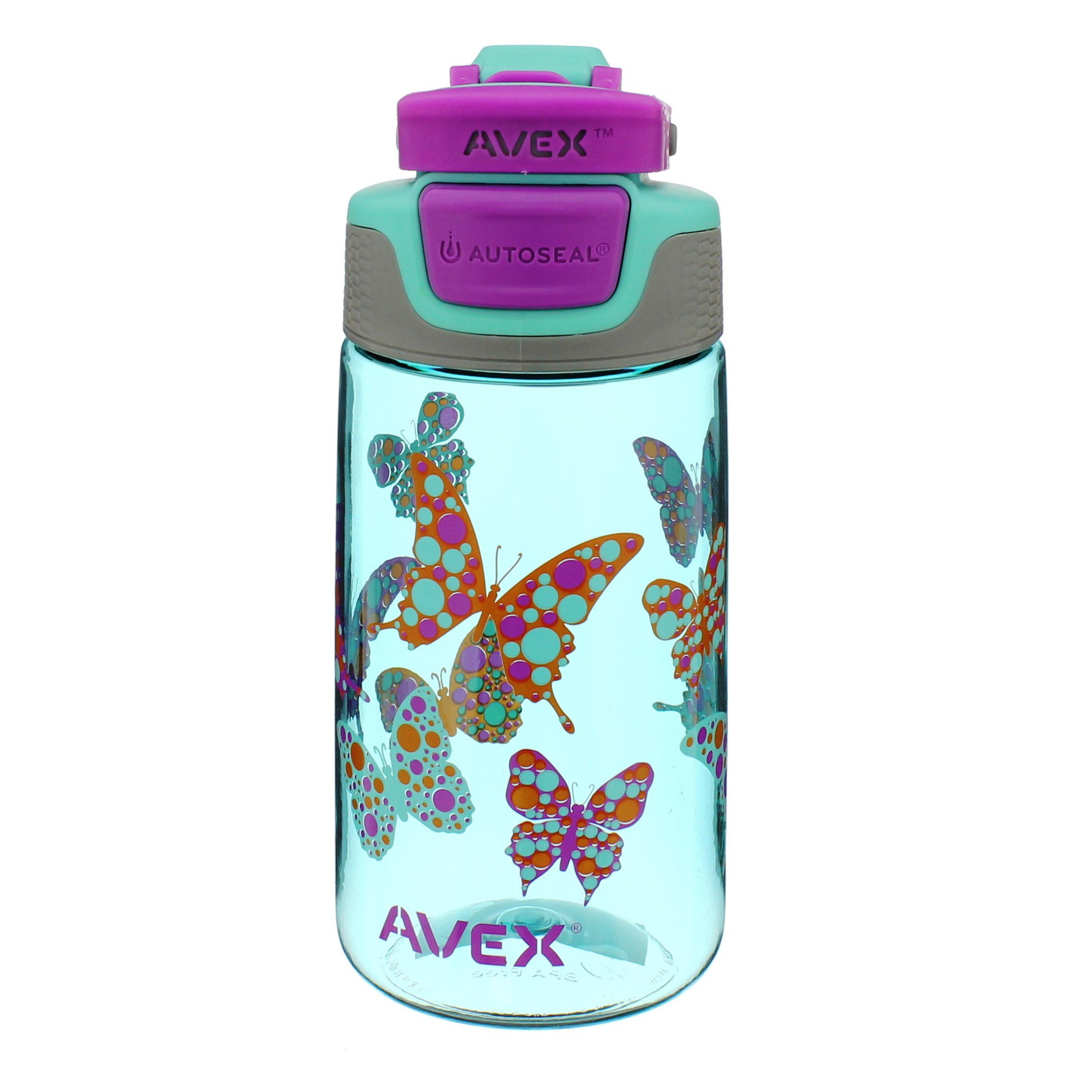 Avex Freeride Autoseal Barbados Butterfly Kids Water Bottle, 16oz