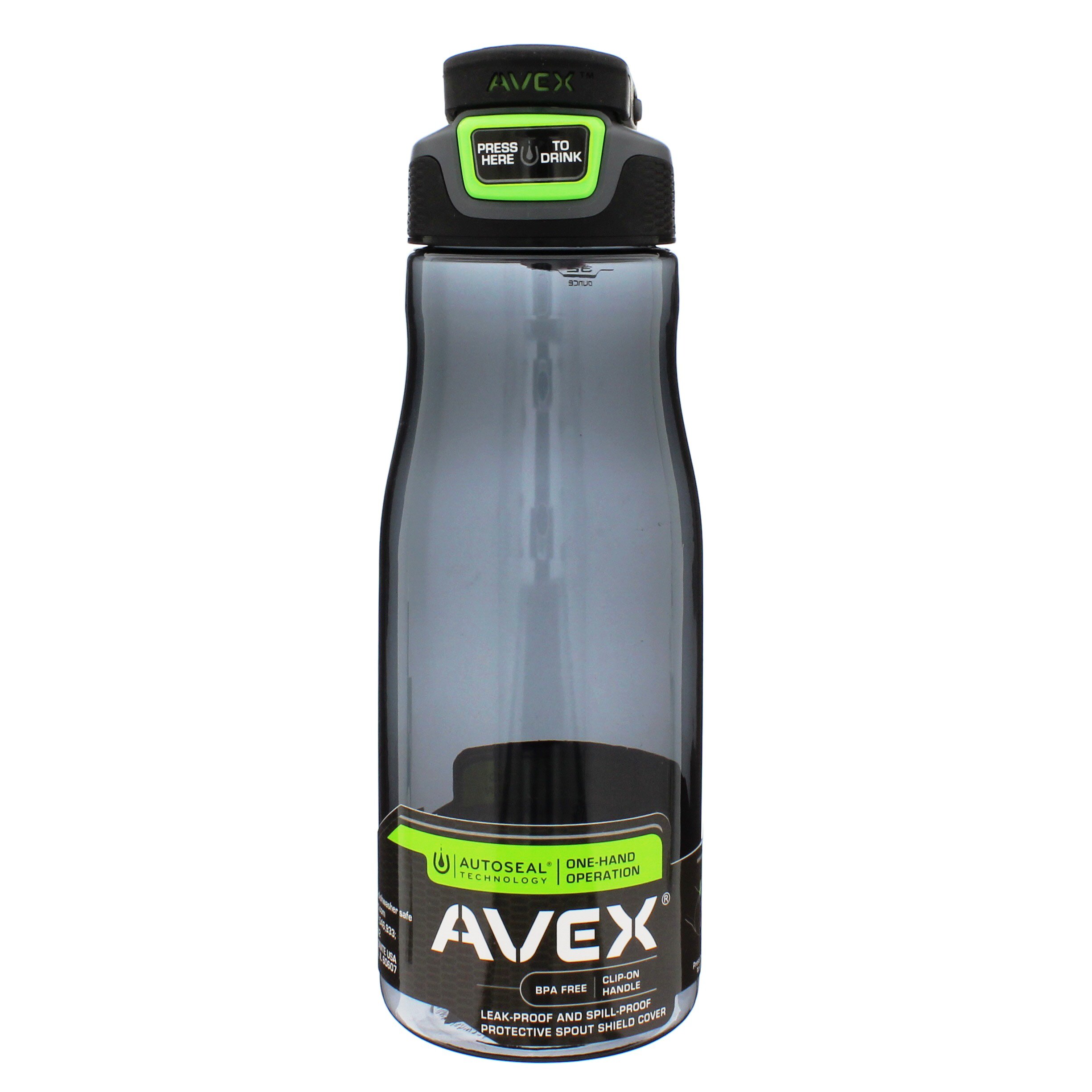 Avex Brazos Autoseal Charcoal/ Green Water Bottle, 32oz - Shop Travel &  To-Go at H-E-B