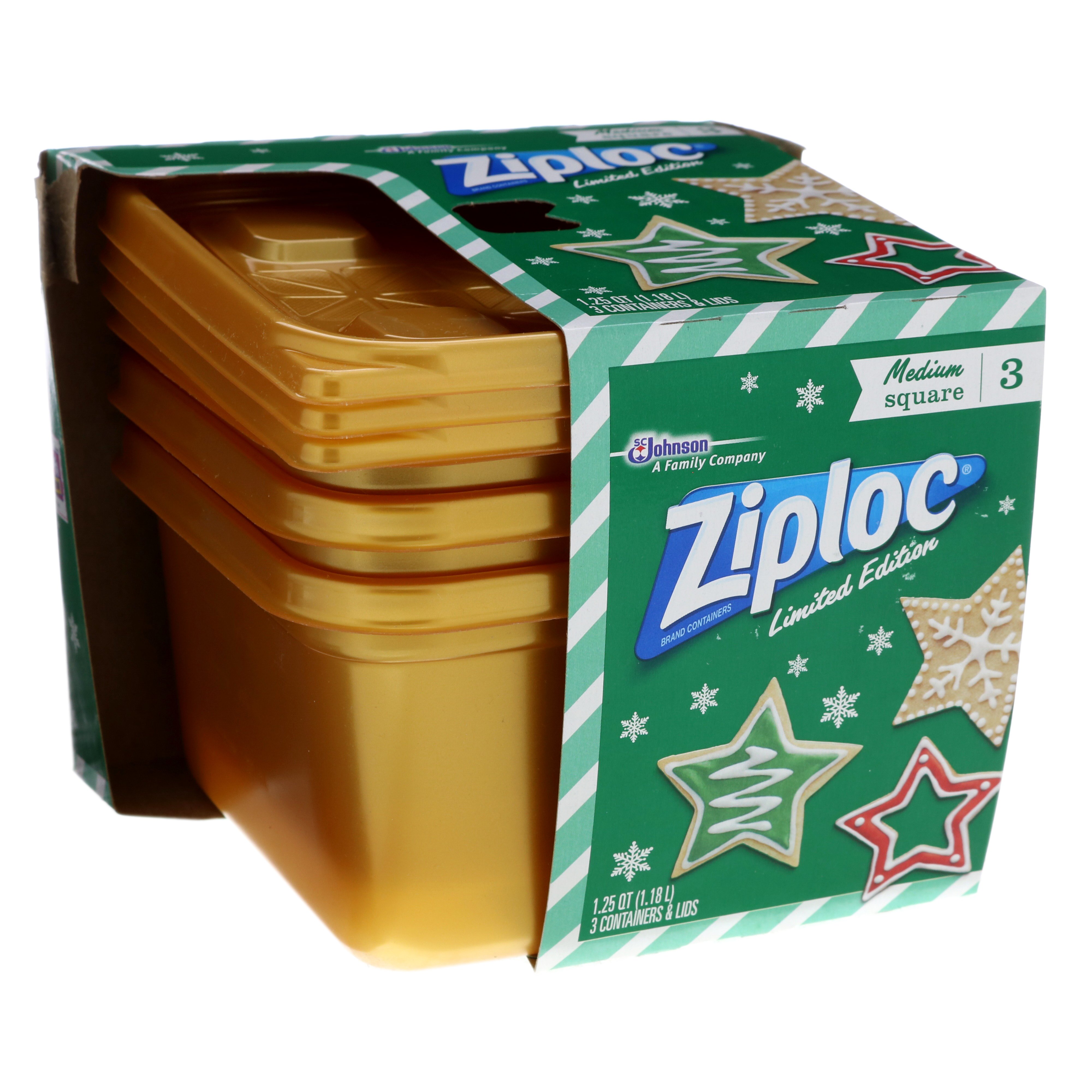 Ziploc Containers & Lids, Square, Medium, 1.25 Quart, Shop