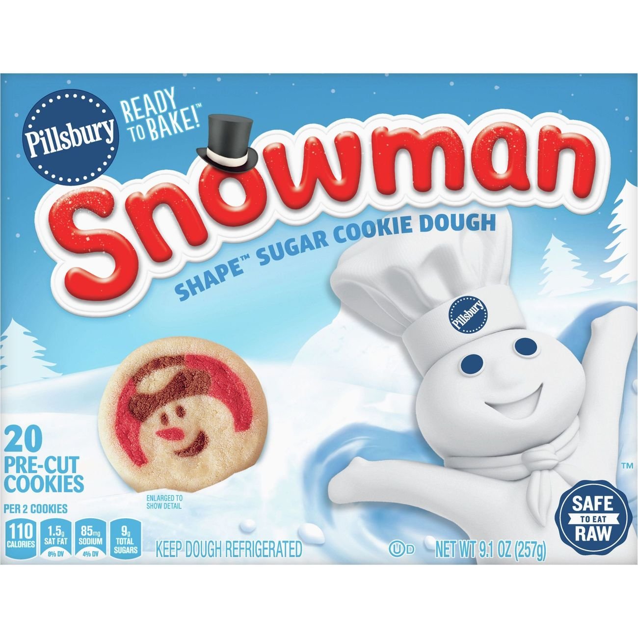 Pillsbury Ready to Bake! Snowman Shape Sugar Cookies Shop Biscuit