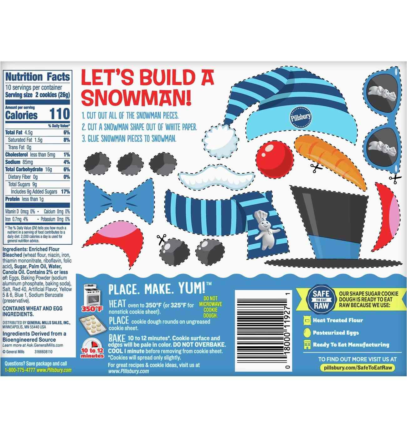 Pillsbury Ready to Bake! Snowman Shape Sugar Cookies; image 2 of 4