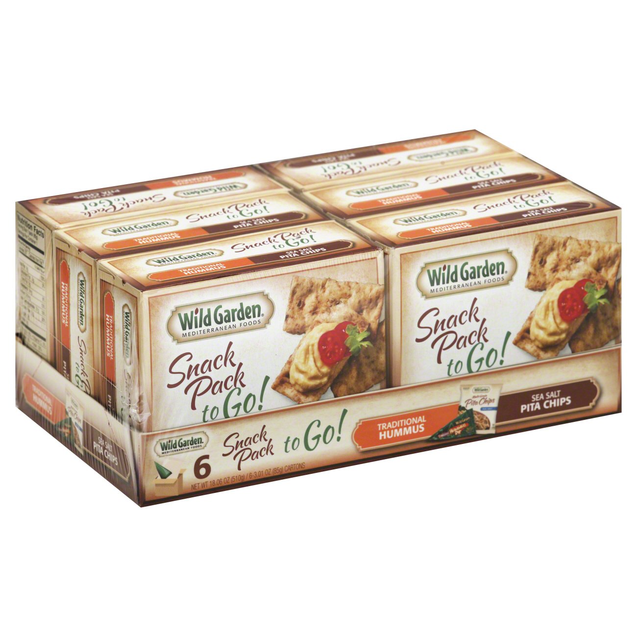 Wild Garden Traditional Hummus Sea Salt Pita Chips Snack Pack Shop