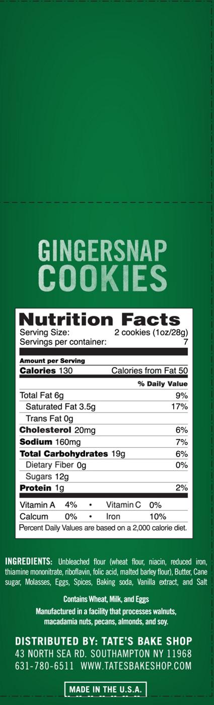 Tate's Bake Shop Gingersnap Cookies; image 2 of 2