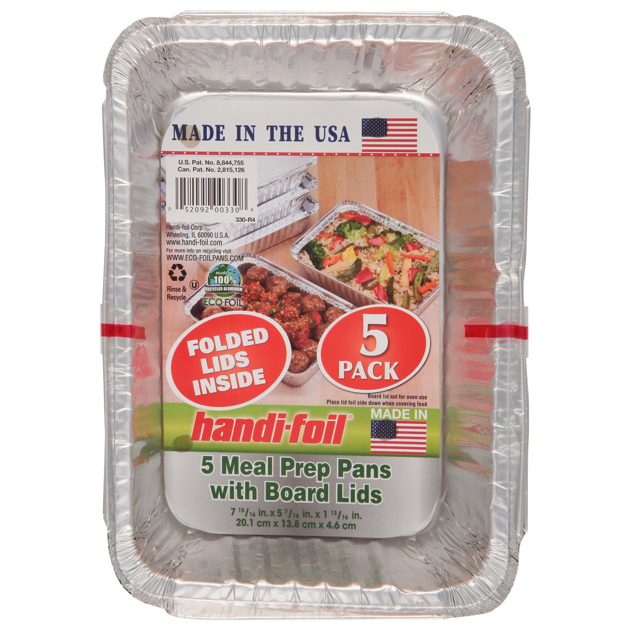 Fry’s Food Stores - Handi-foil® Deep Meal Prep Pans & Board Lids - Silver,  3 pk / 9 x 6.5 in