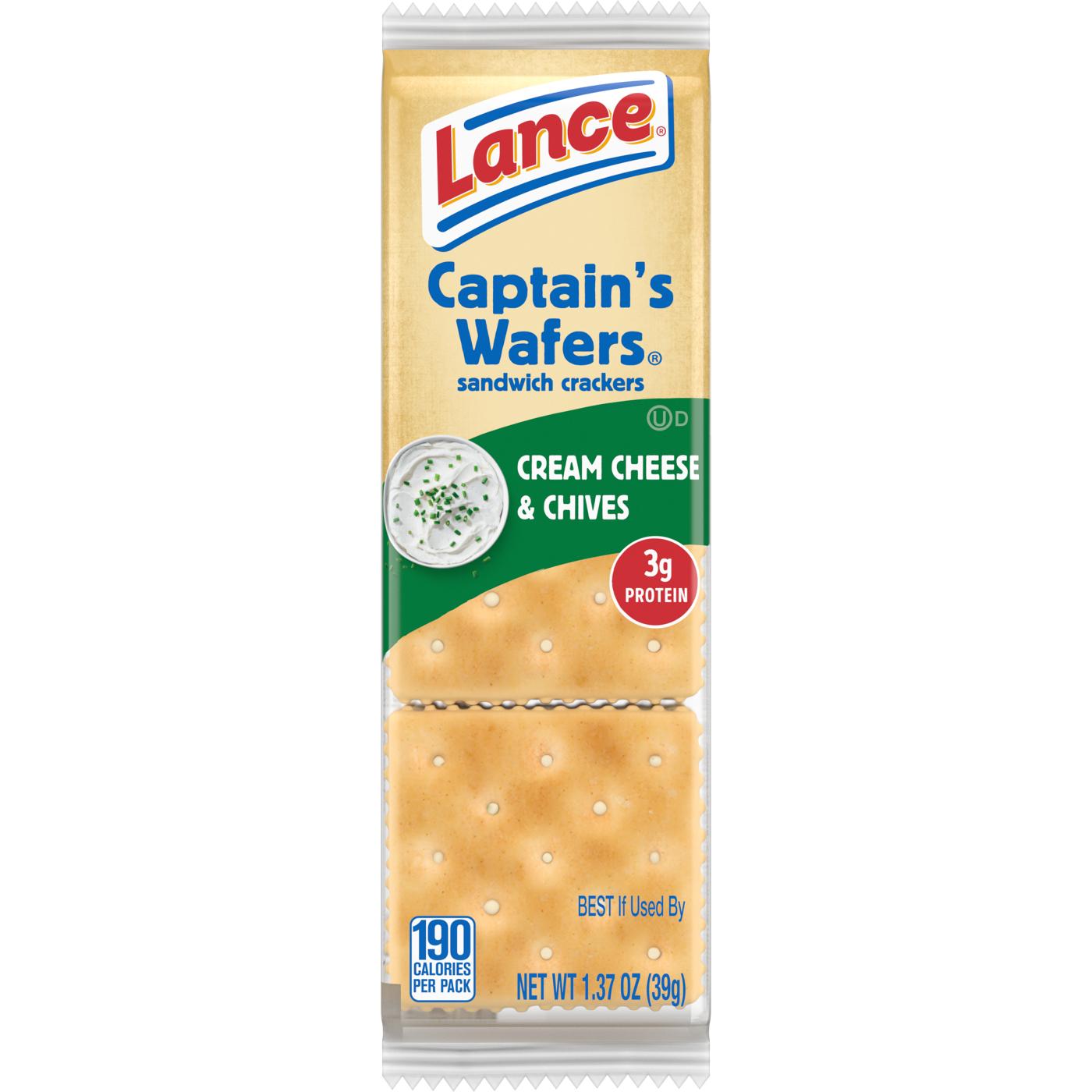 Lance Captain's Wafers Cream Cheese & Chives Sandwich Crackers; image 1 of 8