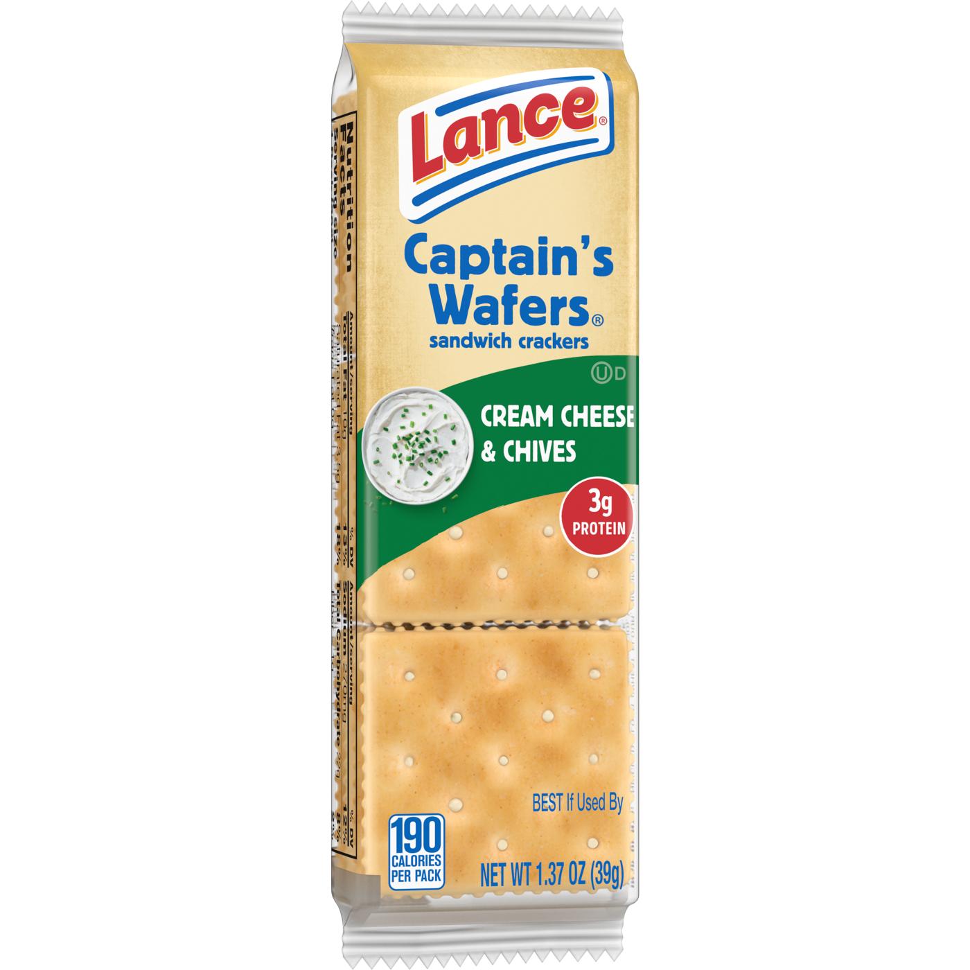 Lance Captain's Wafers Cream Cheese & Chives Sandwich Crackers; image 5 of 8