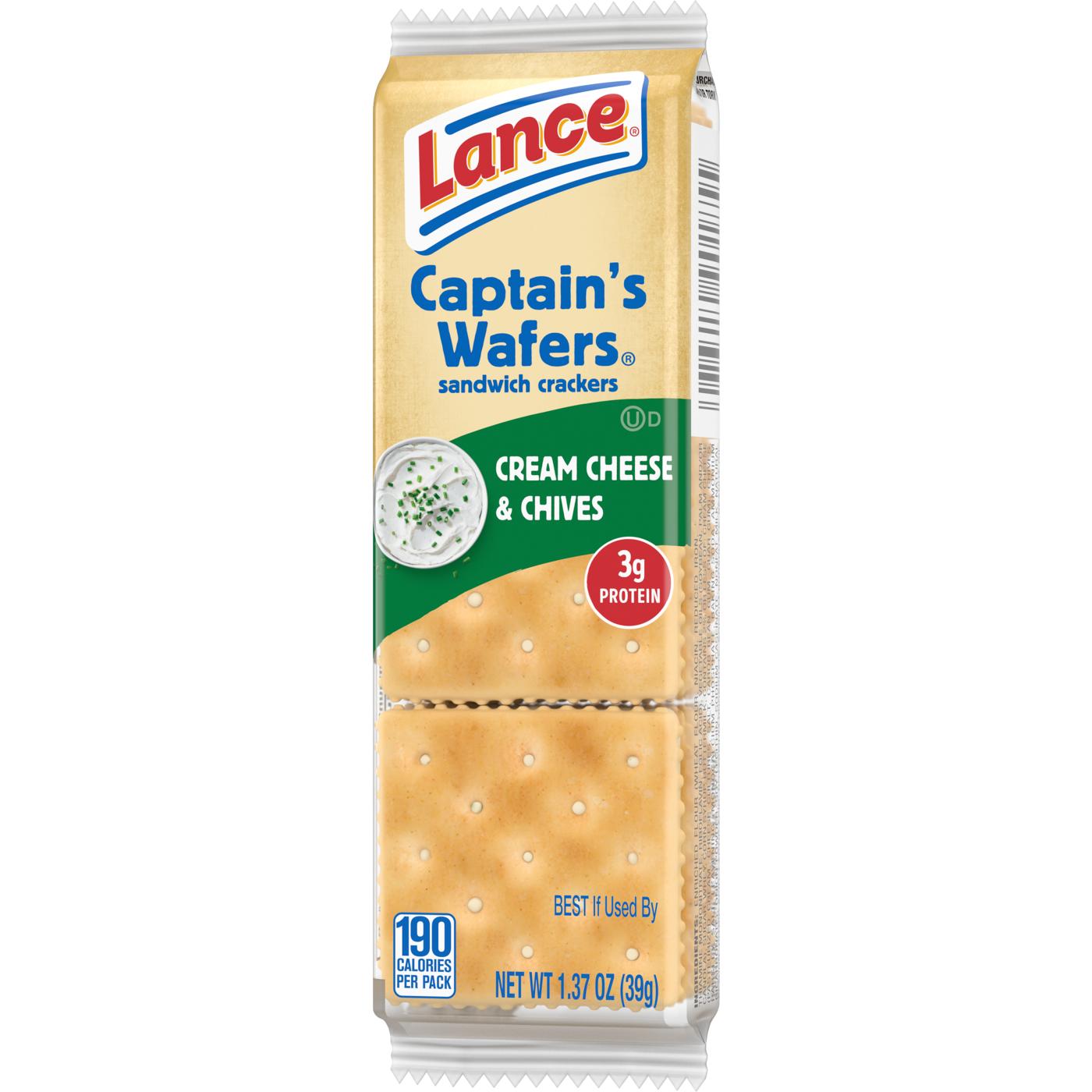 Lance Captain's Wafers Cream Cheese & Chives Sandwich Crackers; image 7 of 8