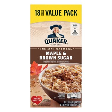 Quaker Instant Oatmeal - Maple & Brown Sugar, 18 ct