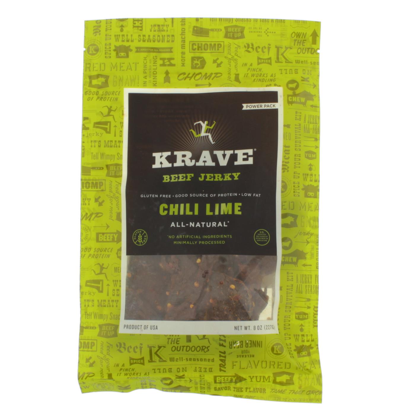 Krave Chili Lime Beef Jerky, All-Natural; image 1 of 2