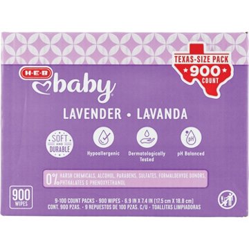 H-E-B Baby Lavender Wipes - Texas-Size Pack, 900 ct
