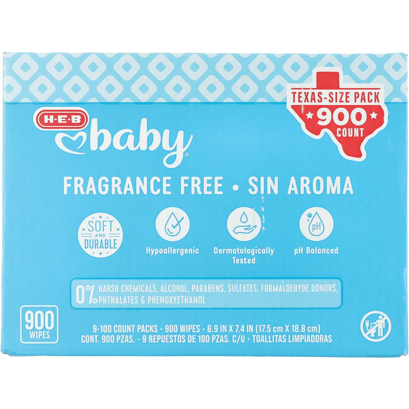 H-E-B Baby Fragrance Free Wipes - Texas-Size Pack; image 1 of 2