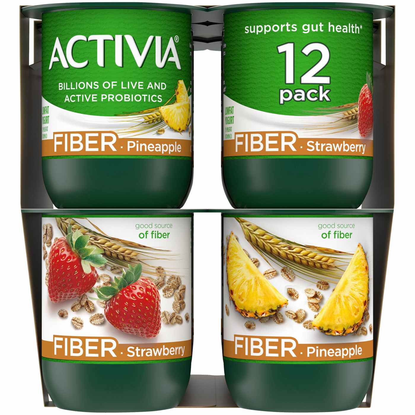 Activia Low Fat Fiber with Prebiotics Strawberry & Pineapple Yogurt; image 5 of 5