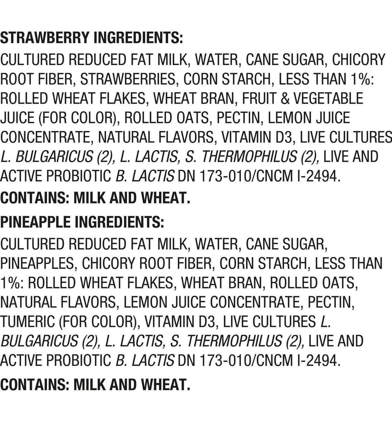 Activia Low Fat Fiber with Prebiotics Strawberry & Pineapple Yogurt; image 7 of 10
