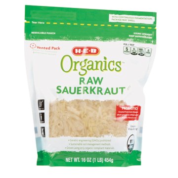 H-E-B Organics Raw Sauerkraut, 16 oz