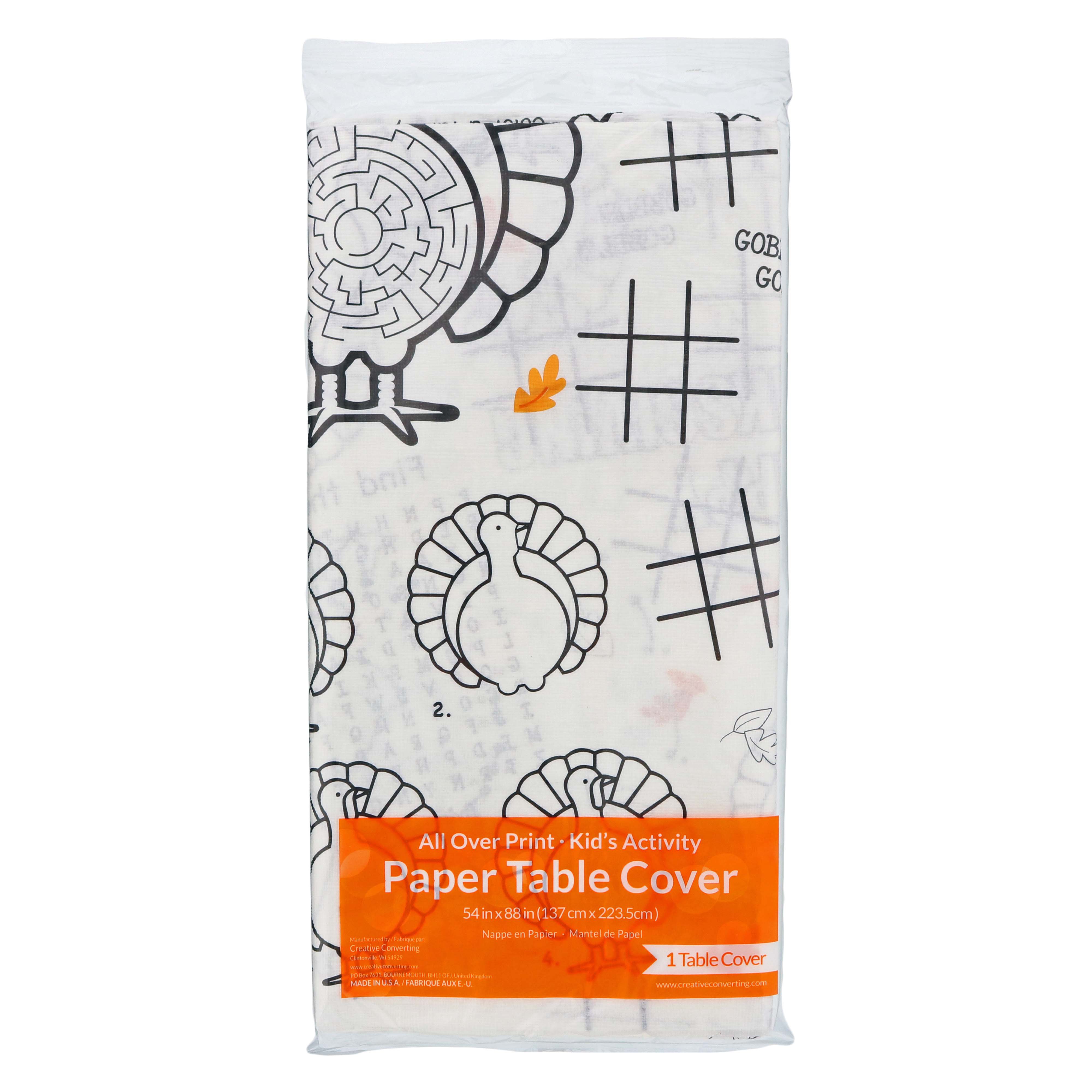 Creative Converting Thanksgiving Activity Bundle - 8 Kids Coloring Placemats & Table Cover For Family Dinners - View #7