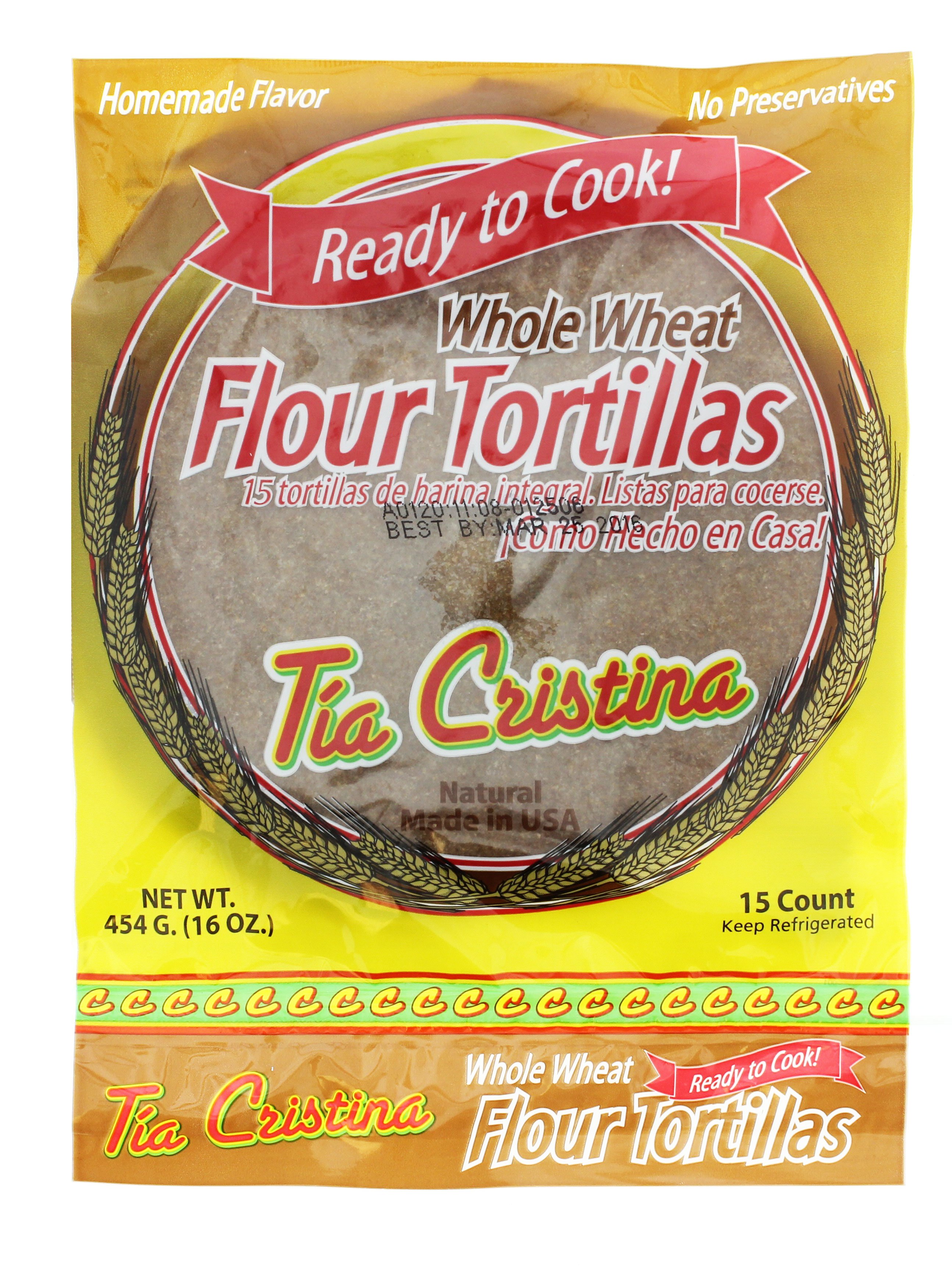 Tia Cristina ReadytoCook Whole Wheat Flour Tortillas Shop Tortillas