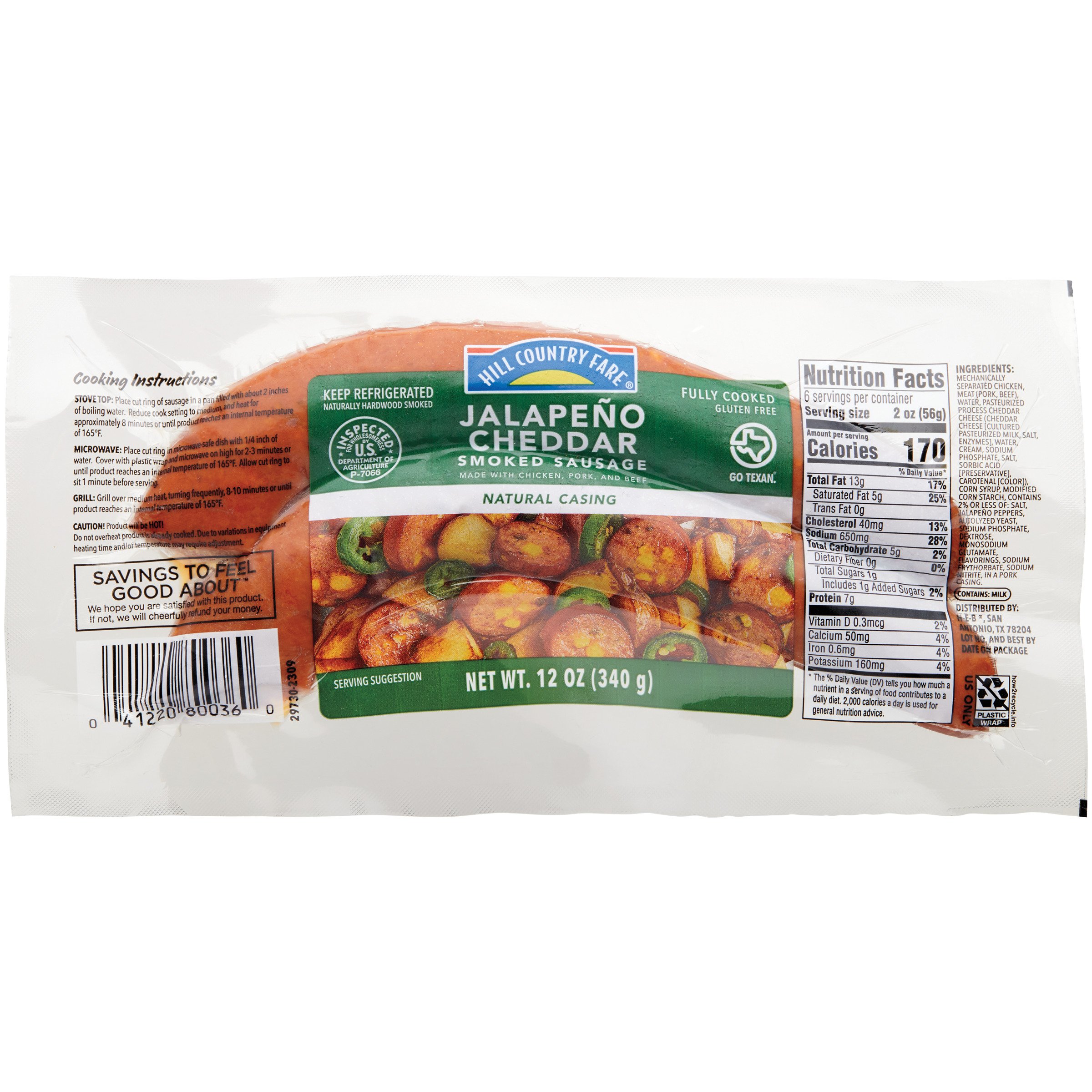 Hill Country Fare Jalapeno Cheddar Smoked Sausage Shop Sausage at HEB