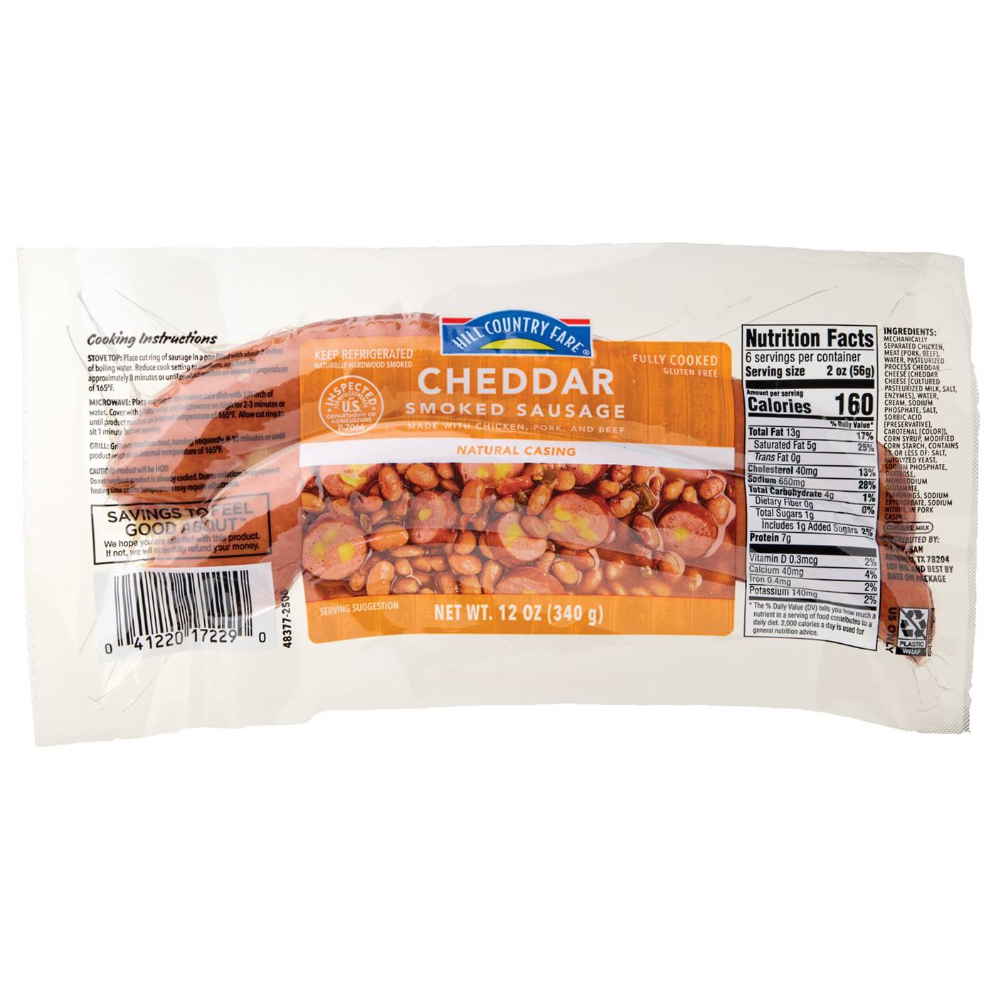 Hill Country Fare Smoked Sausage Links - Cheddar; image 1 of 2