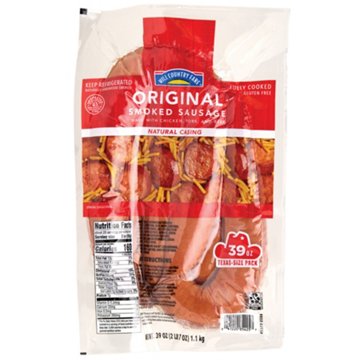 Hill Country Fare Smoked Sausage Links - Original - Texas-Size Pack, 39 oz