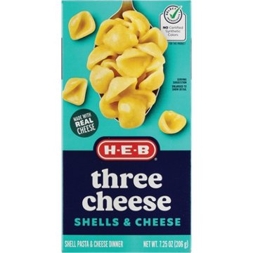 H-E-B Three Cheese & Shells Macaroni & Cheese, 7.25 oz