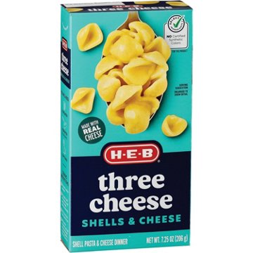H-E-B Three Cheese & Shells Macaroni & Cheese, 7.25 oz