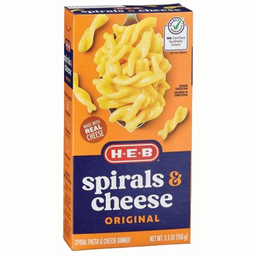H-E-B Macaroni And Cheese Spirals, 5.5 oz