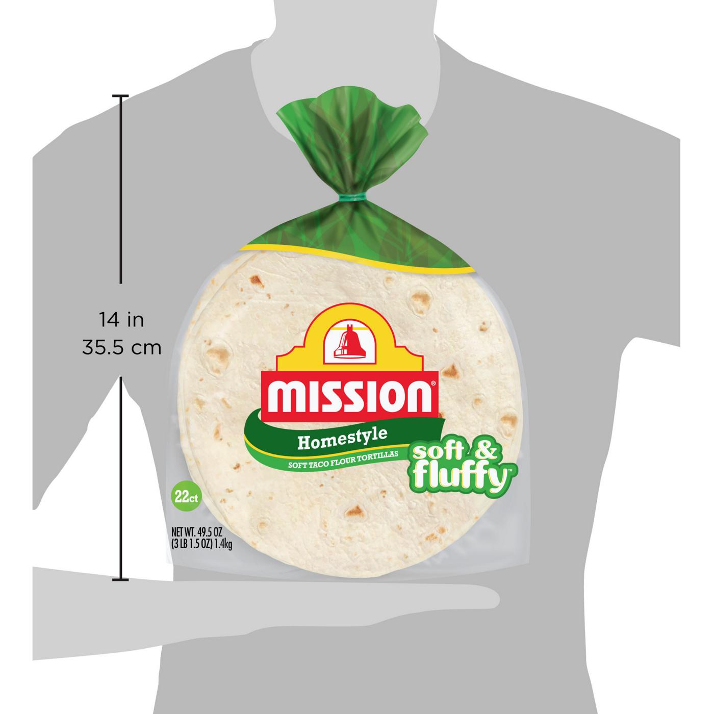 Mission Soft & Fluffy Homestyle Soft Taco Flour Tortillas 22 Count; image 4 of 5