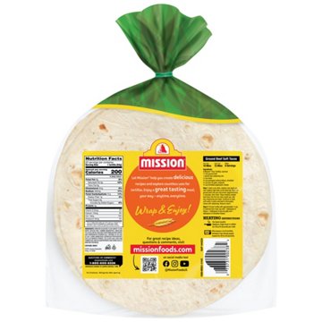 Mission Soft & Fluffy Homestyle Flour Tortillas, Soft Taco Size, 22 ct