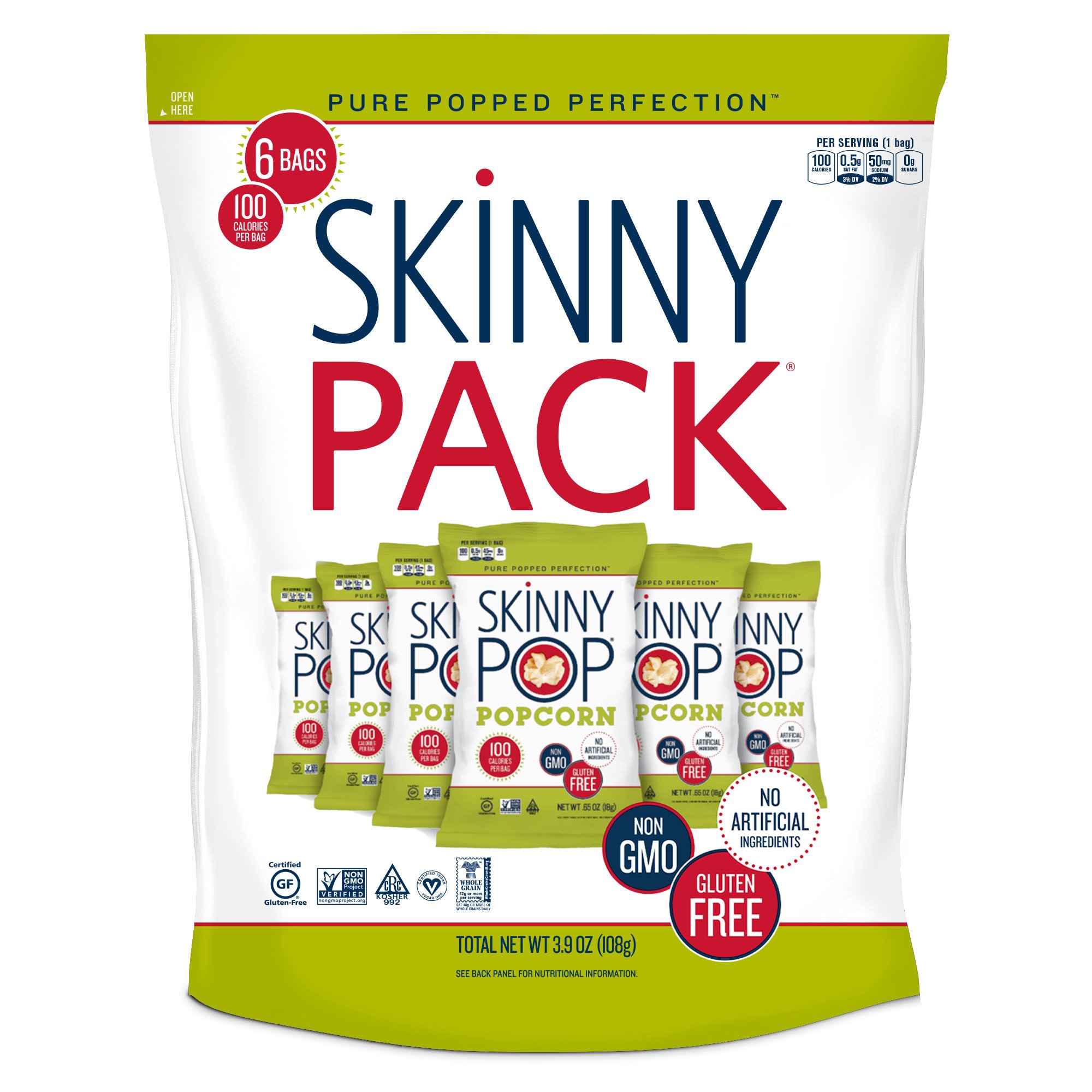 SkinnyPop Popcorn Variety Pack, Original & White Cheddar, Gluten