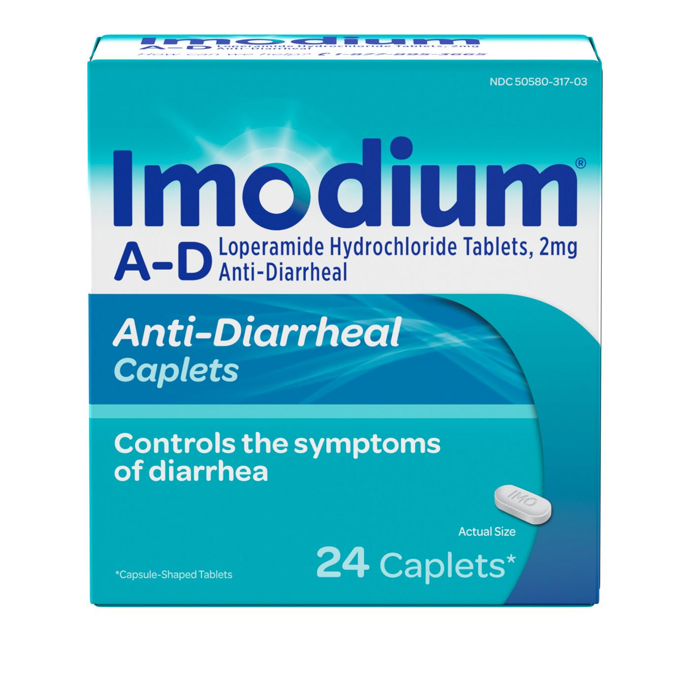 Imodium A-D Anti-Diarrhea Relief Caplets with Loperamide HCl; image 1 of 8