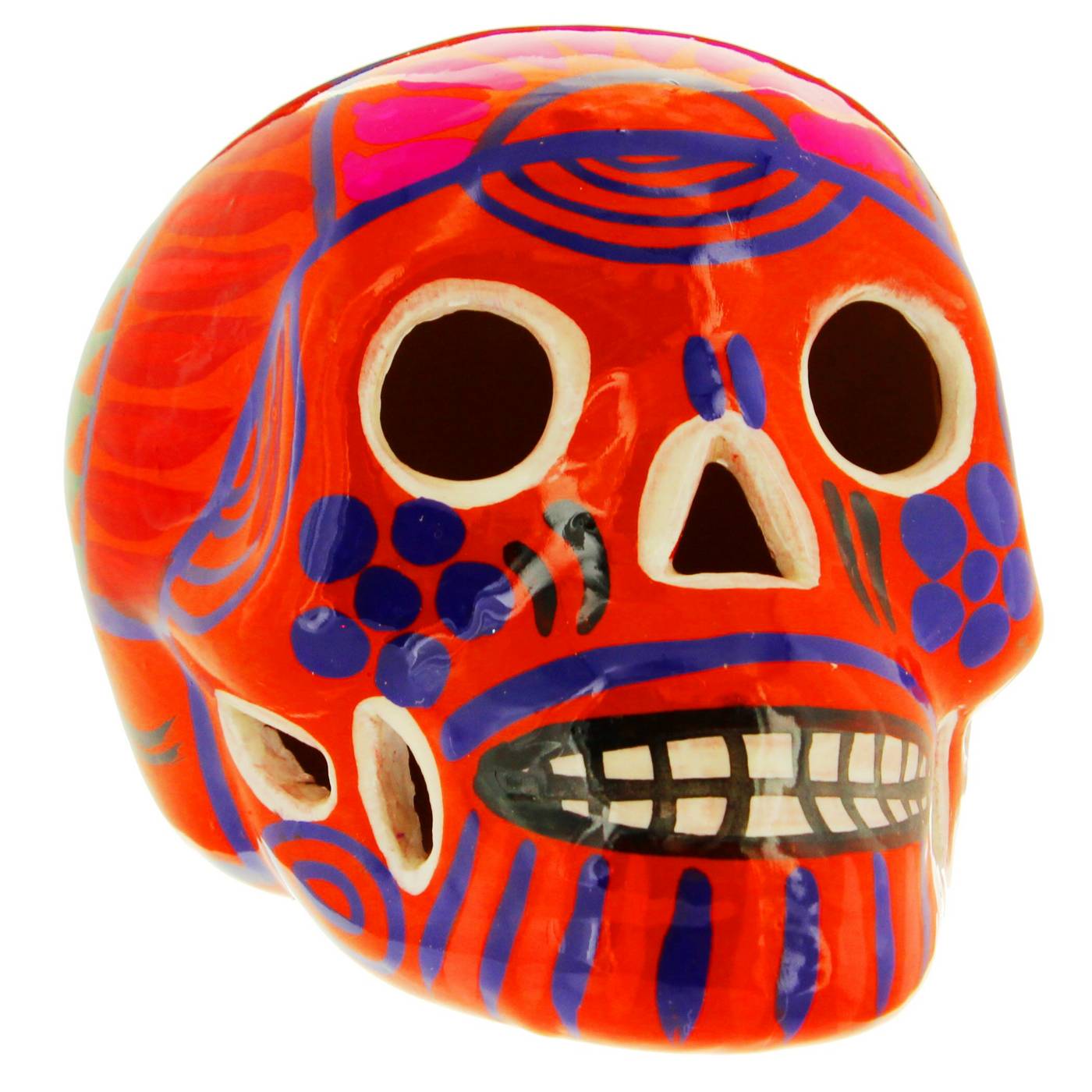 Blue Orange Pottery Talavera Small Sugar Skulls, Assorted Colors & Designs; image 2 of 12