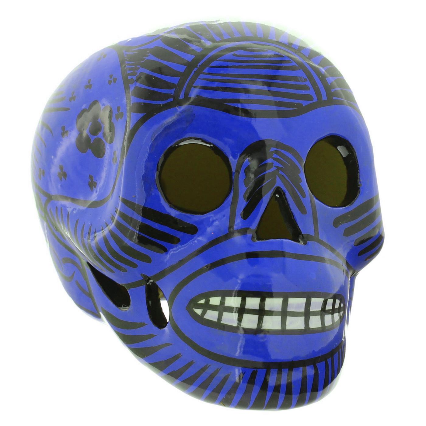 Blue Orange Pottery Talavera Small Sugar Skulls, Assorted Colors & Designs; image 3 of 12