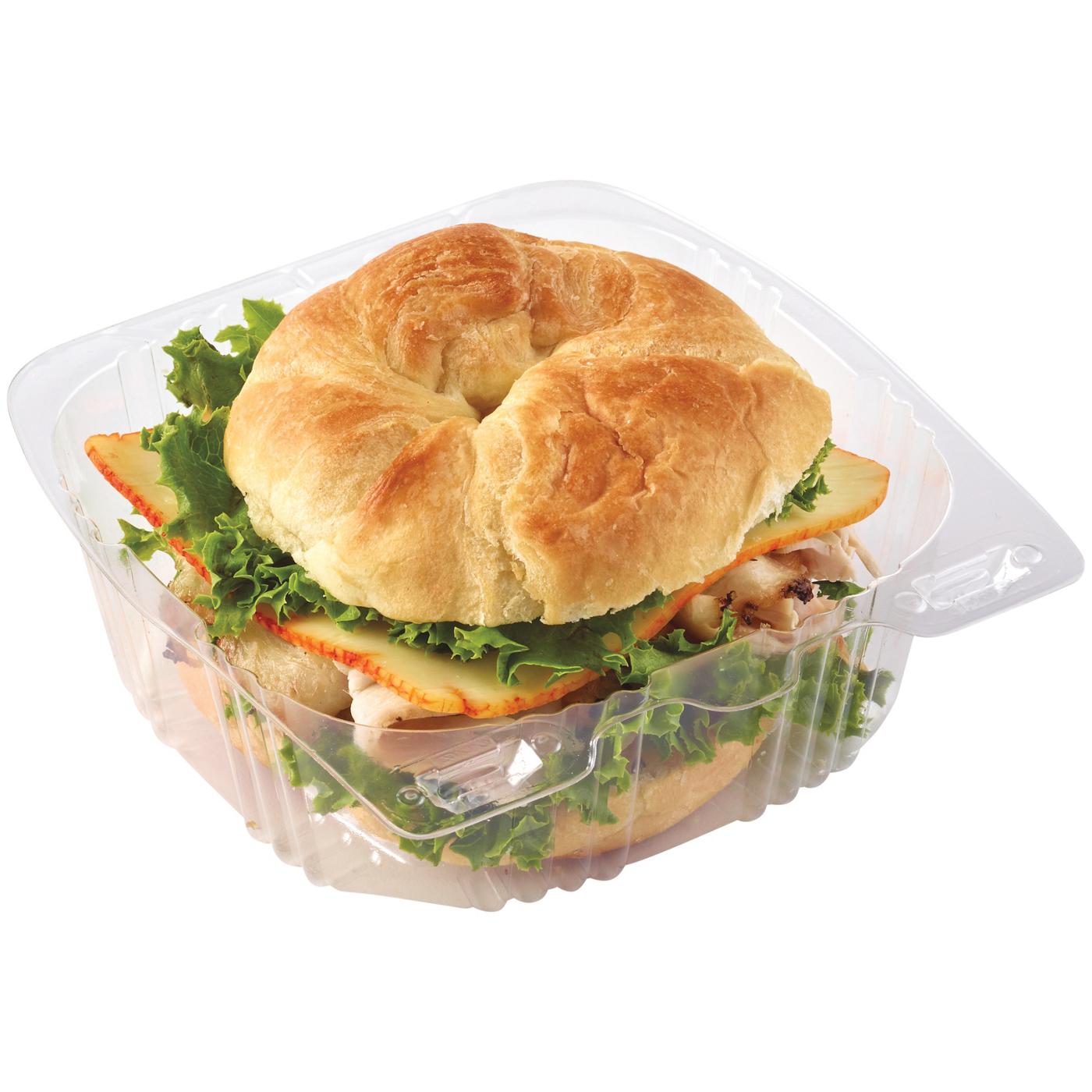 Meal Simple by H-E-B Oven Roasted Turkey & Muenster Cheese Croissant Sandwich; image 1 of 2