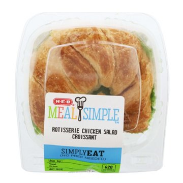 Meal Simple by H-E-B Rotisserie Chicken Salad Croissant Sandwich, 6.5 oz