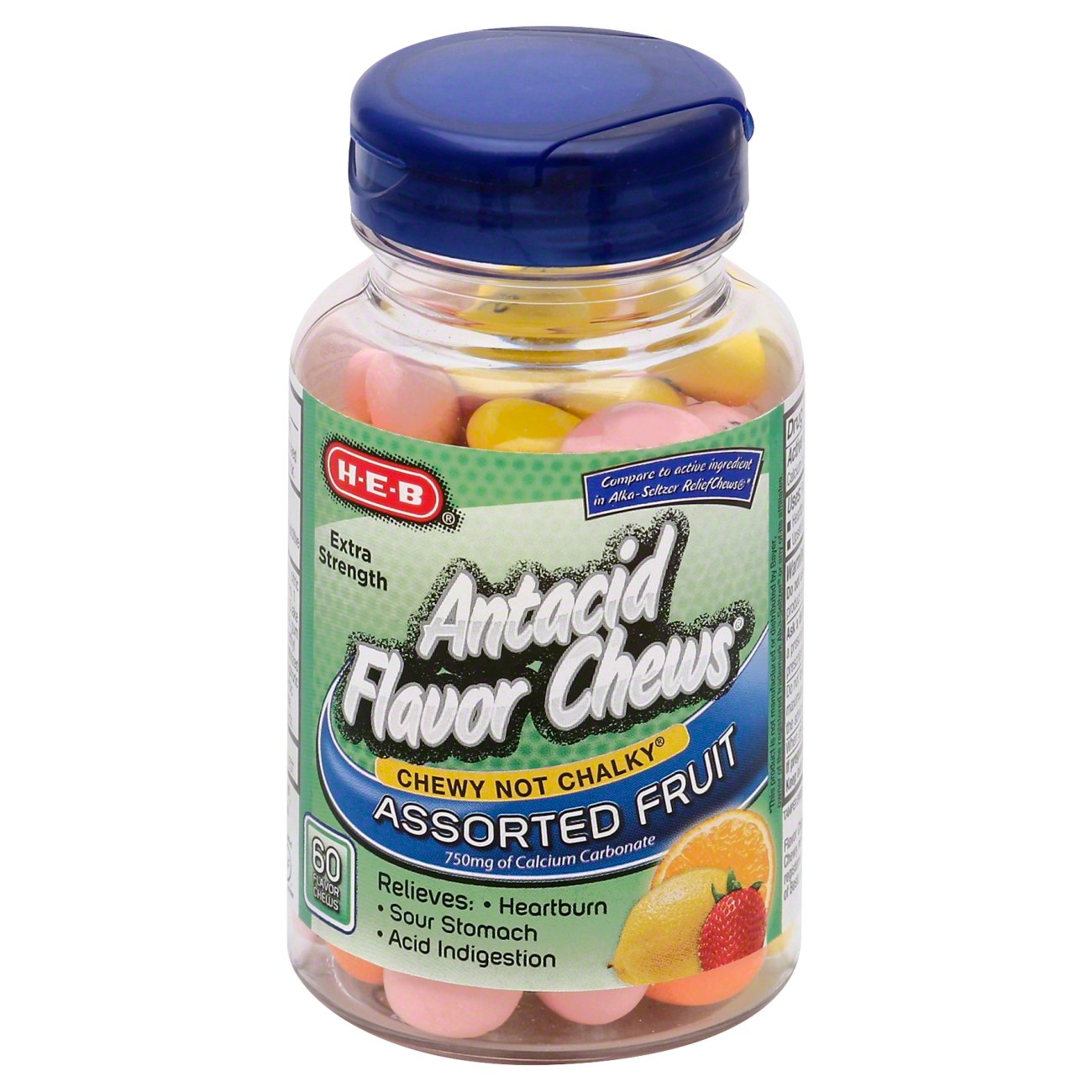 H-E-B Extra Strength Antacid Flavor Chews, Assorted Fruit - Shop ...