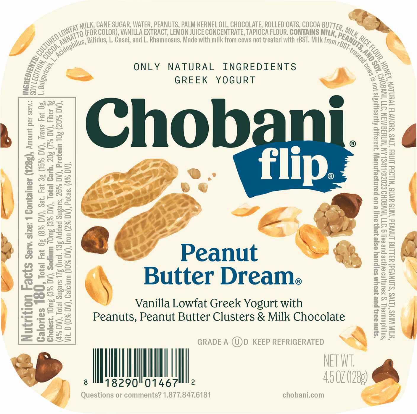 Chobani Flip Low-Fat Peanut Butter Dream Greek Yogurt; image 2 of 2