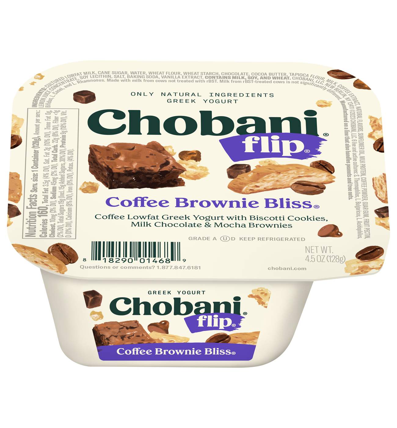 Chobani Flip Low-Fat Coffee Brownie Bliss Greek Yogurt; image 1 of 6