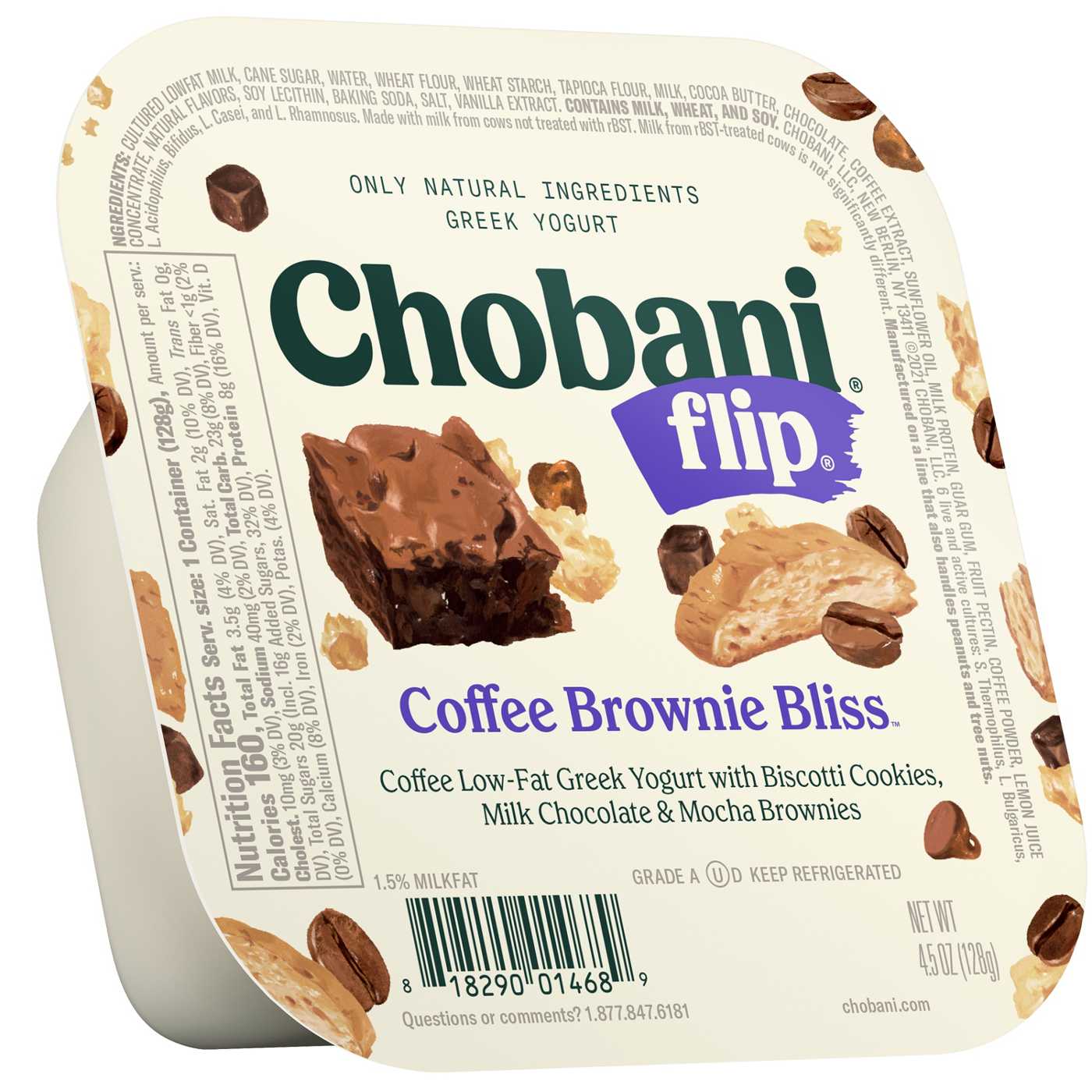 Chobani Flip Low-Fat Coffee Brownie Bliss Greek Yogurt; image 2 of 6