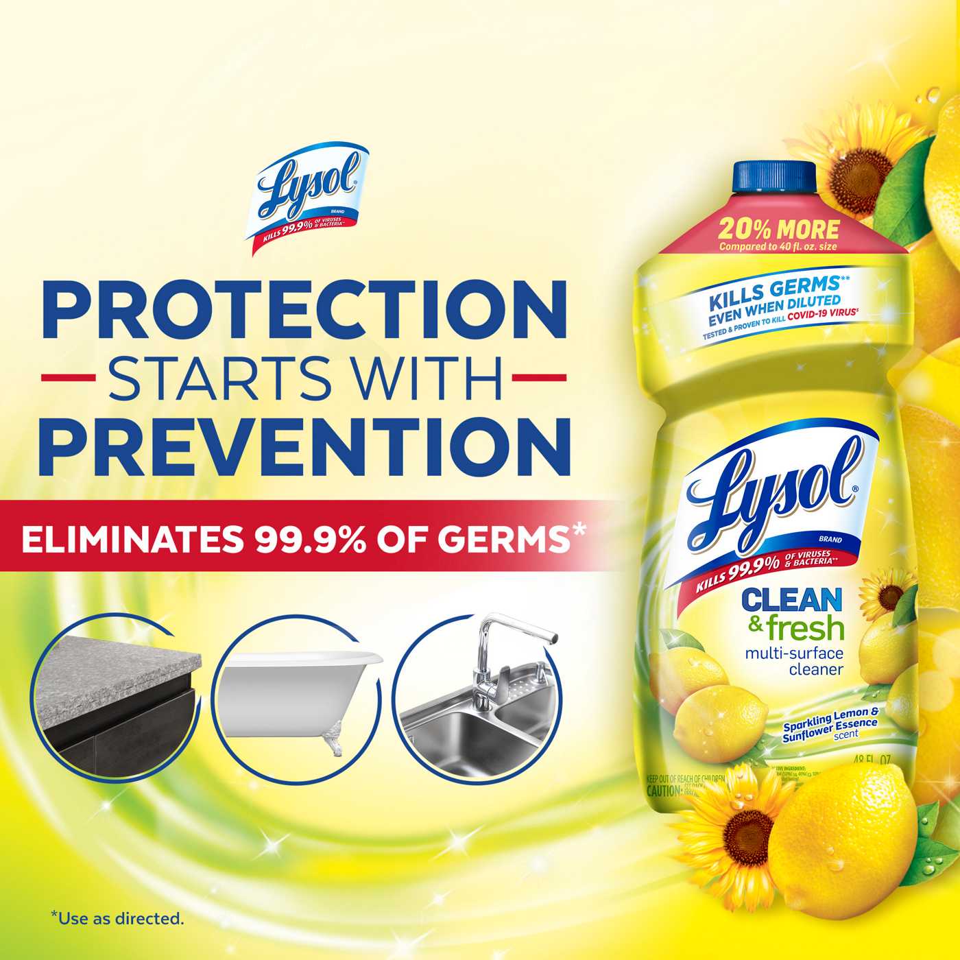 Lysol Clean & Fresh Sparkling Lemon & Sunflower Essence Multi-Surface Cleaner ; image 6 of 6