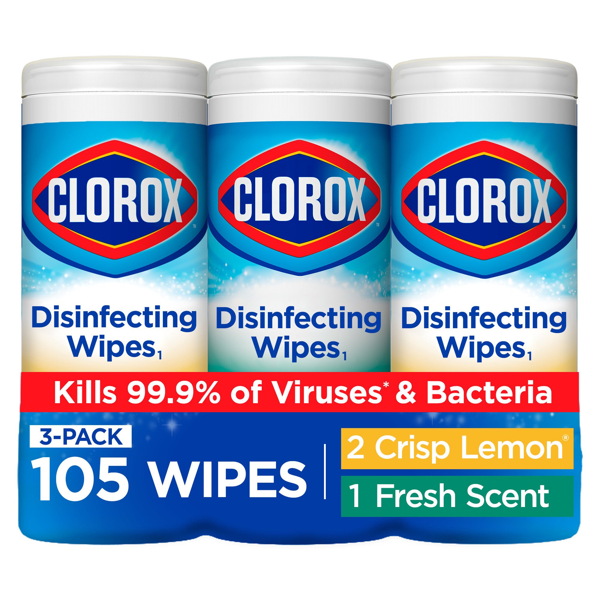 Clorox Crisp Lemon & Fresh Scents Disinfecting Wipes 3 pack - Shop All ...