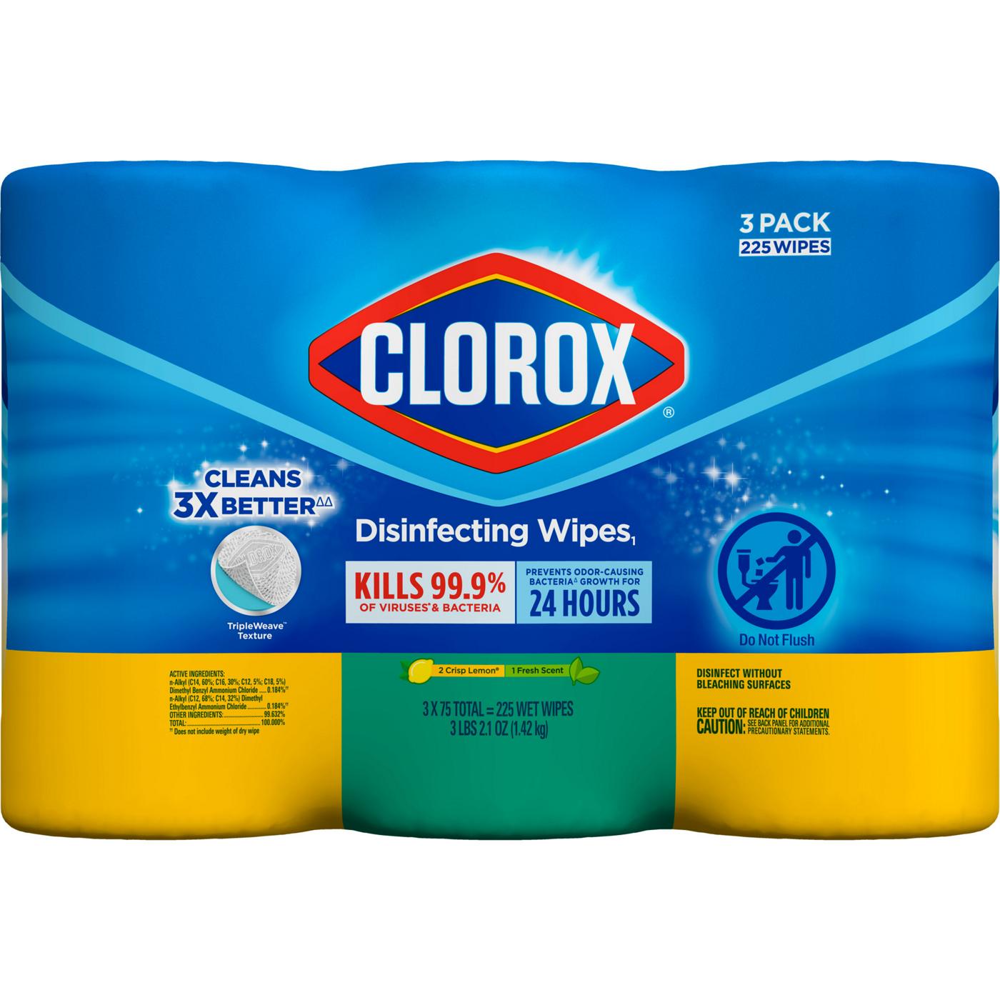 Clorox Disinfecting Bleach Free Cleaning Wipes Value 3 Pack; image 1 of 9