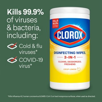 Clorox Disinfecting Value Pack Bleach Free Cleaning Wipes, 75 ct, 3 pk